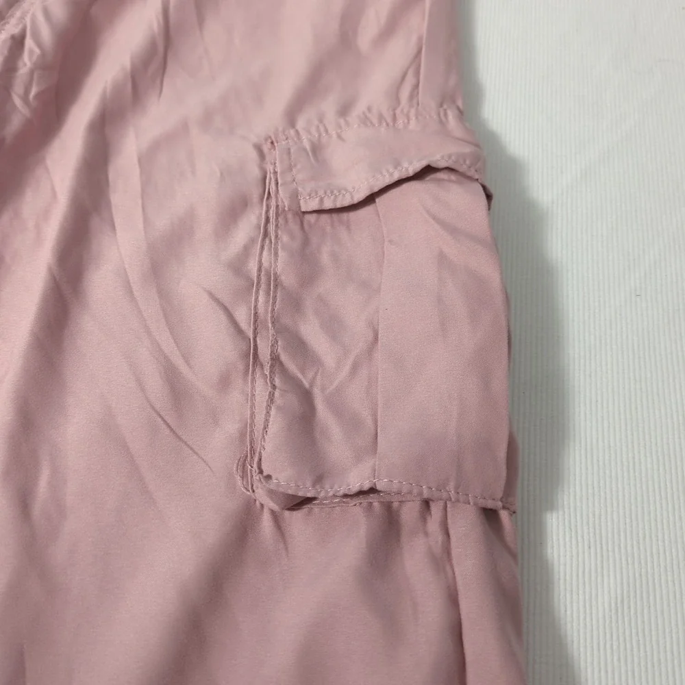 Refuge Women's Size Small Pink Cargo Pants With Elastic Waist & Pockets 265‎
